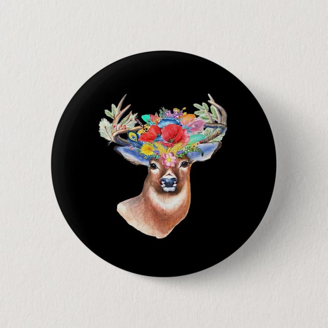 Badge Rond 5 Cm Oh Deer Modern Artistic Style  (Devant)