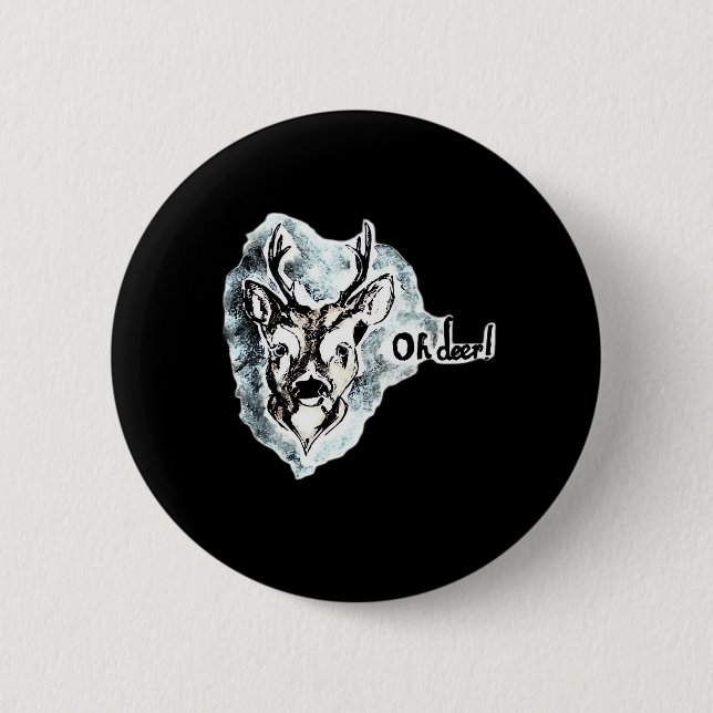 Badge Rond 5 Cm Oh Deer Trendy Modern Style  (Devant)