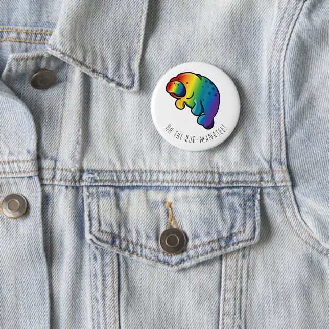 Badge Rond 5 Cm Oh l'insigne de Hue-lamantin (En situation)