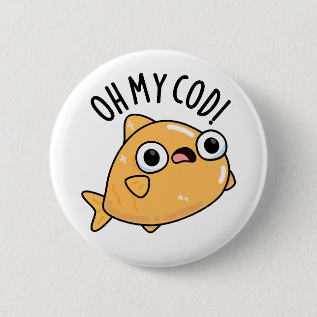 Badge Rond 5 Cm Oh My Cod Funny Fish Pun (Devant)