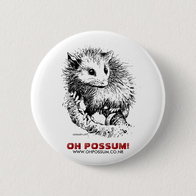Badge Rond 5 Cm Oh opossum ! Bouton de délivrance (Devant)