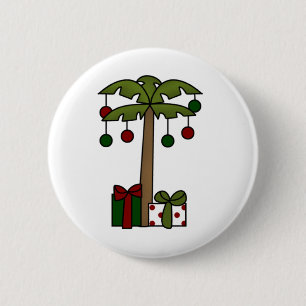 Badge Rond 5 Cm Oh palmier de Noël