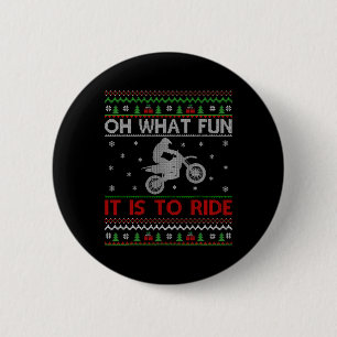 Badge Rond 5 Cm Oh quel plaisir de rouler en motocross de Noël lai