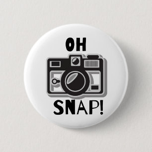 Badge Rond 5 Cm OH SNAP! drôle de conception de caméra