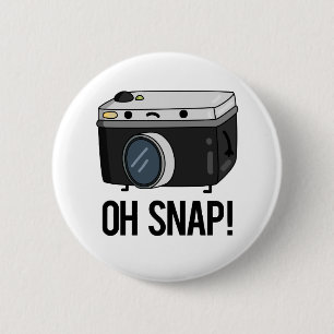 Badge Rond 5 Cm Oh Snap Funny Caméra Pun