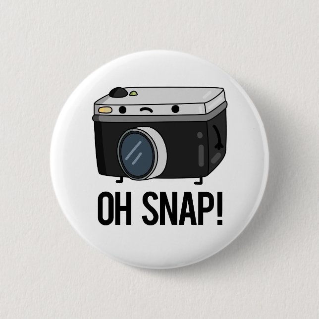 Badge Rond 5 Cm Oh Snap Funny Caméra Pun (Devant)