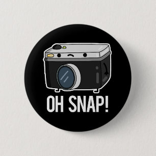 Badge Rond 5 Cm Oh Snap Funny Camera Pun Dark BG