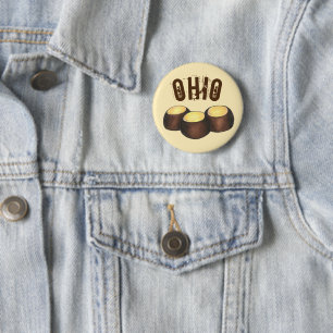 Badge Rond 5 Cm Ohio OH Beurre d'arachide Buckeye Buck Eye Nut Can