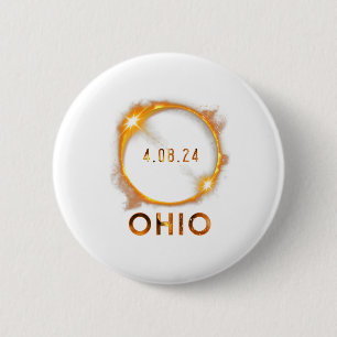 Badge Rond 5 Cm Ohio Total Solaire Eclipse Avril 8 2024 Ohio Solar