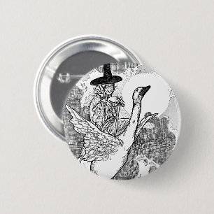 Badge Rond 5 Cm Oie-mère victorienne vintage par Charles Robinson