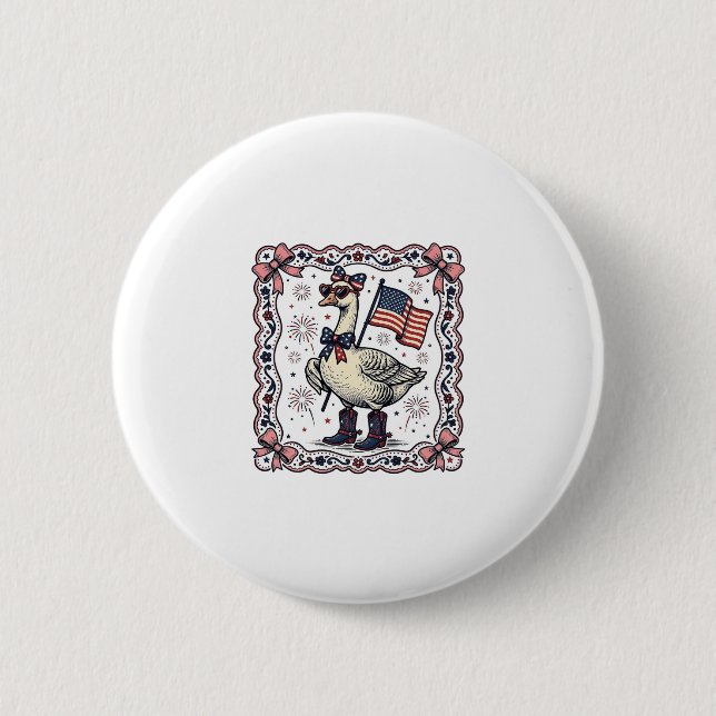 Badge Rond 5 Cm Oie patriotique gravure vintage (Devant)