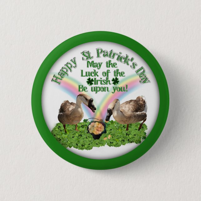 Badge Rond 5 Cm Oies de la Saint-Patrick (Devant)