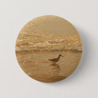 Badge Rond 5 Cm Oiseau à la plage