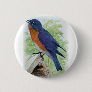 Badge Rond 5 Cm Oiseau bleu