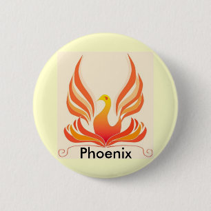 Badge Rond 5 Cm Oiseau de Phoenix