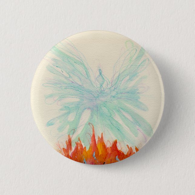 Badge Rond 5 Cm OISEAU de PHOENIX par SHARON SHARPE (Devant)