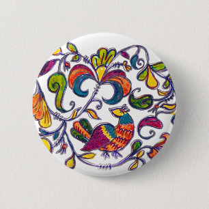 Badge Rond 5 Cm Oiseau du Nord de Russie