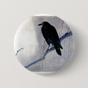 Badge Rond 5 Cm Oiseau noir de Raven