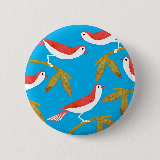 Badge Rond 5 Cm Oiseaux (Devant)