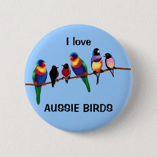 Badge Rond 5 Cm Oiseaux australiens