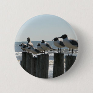 BADGE ROND 5 CM OISEAUX DE MER