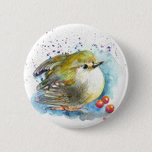 Badge Rond 5 Cm Oiseaux et baies