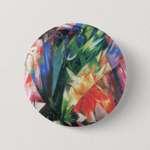 Badge Rond 5 Cm Oiseaux (Vogel) par Franz Marc, Cubisme Vintage Ar