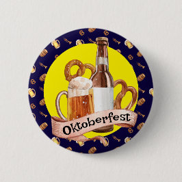 Badge Rond 5 Cm Oktoberfest Beer And Pretzels