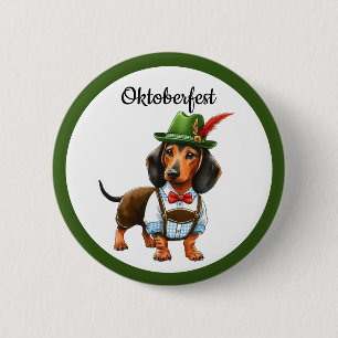 Badge Rond 5 Cm Oktoberfest Weiner Chien