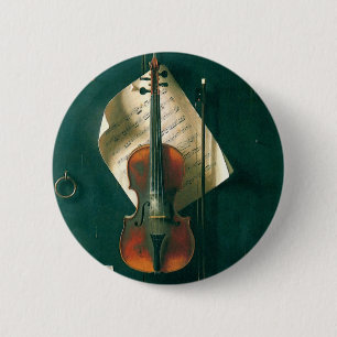 Badge Rond 5 Cm Old Violin Still Life by William Michael Harnett