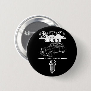 Badge Rond 5 Cm Oldtimer 2cv Deux chevaux French