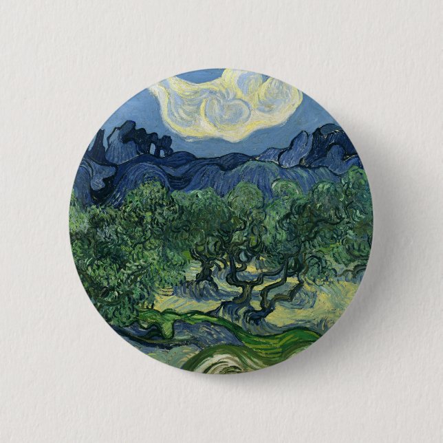Badge Rond 5 Cm Olive Trees par Van Gogh (Devant)