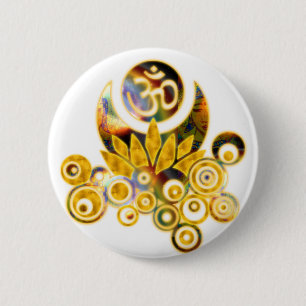 Badge Rond 5 Cm Om Lotus