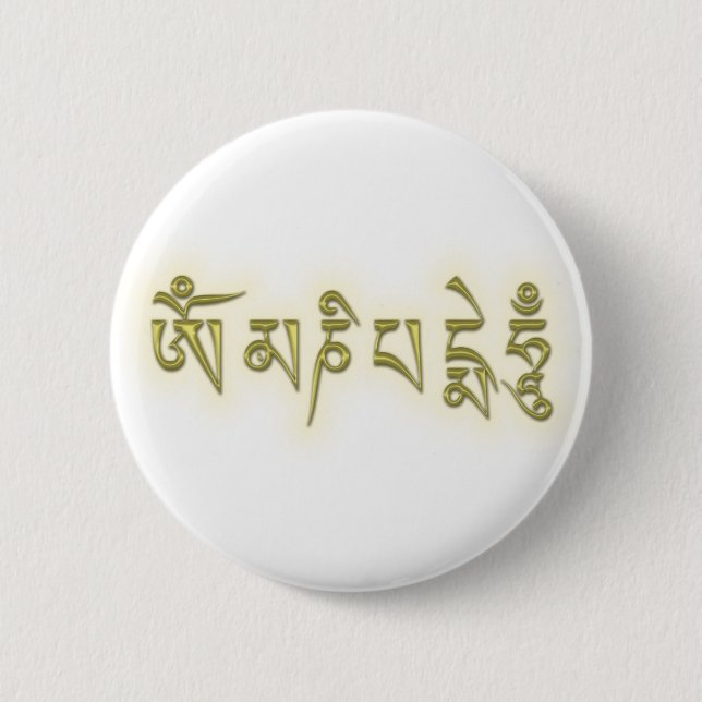 Badge Rond 5 Cm Om Mani Padme Hum (Devant)