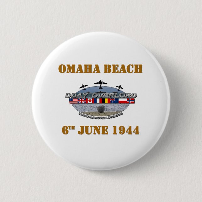 Badge Rond 5 Cm Omaha Beach 6 juin 1944 (Devant)
