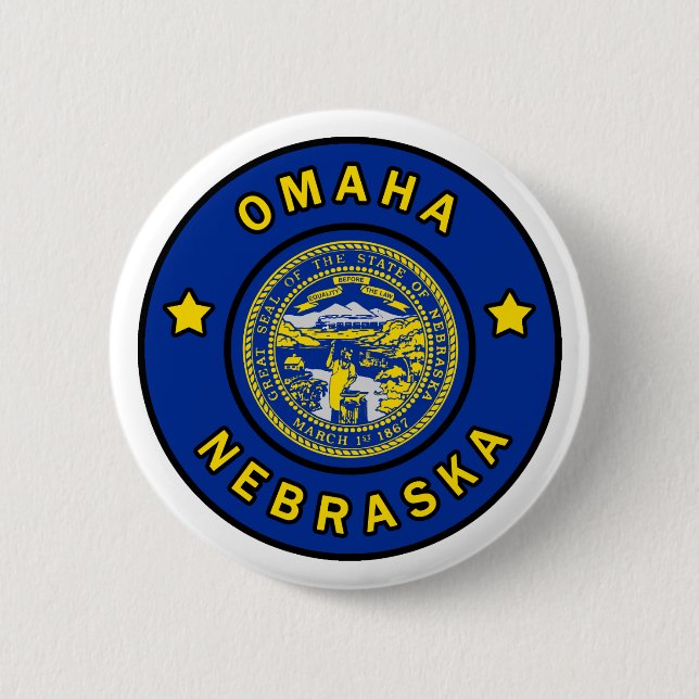 Badge Rond 5 Cm Omaha Nebraska (Devant)