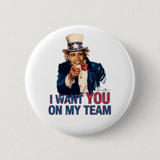 Badge Rond 5 Cm Oncle Barack Obama je vous veux sur mon équipe