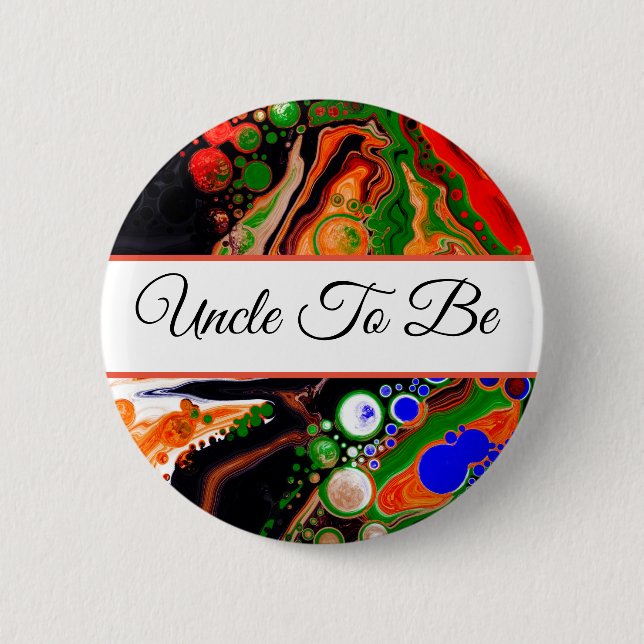 Badge Rond 5 Cm Oncle | Bouton Baby shower du garçon (Devant)