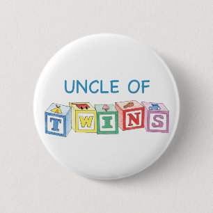 Badge Rond 5 Cm Oncle des blocs de jumeaux