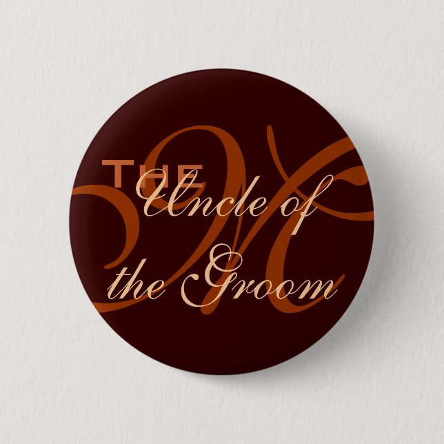 Badge Rond 5 Cm Oncle du bouton de marié (Devant)