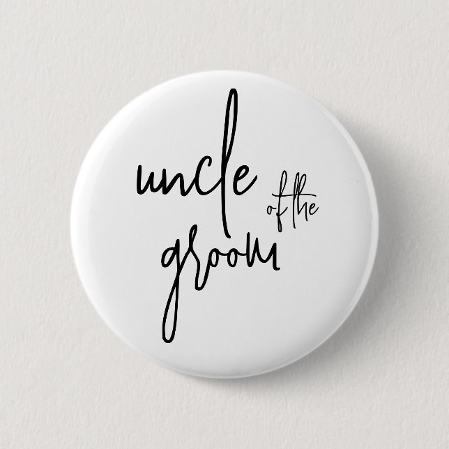 Badge Rond 5 Cm Oncle du bouton du marié (Devant)