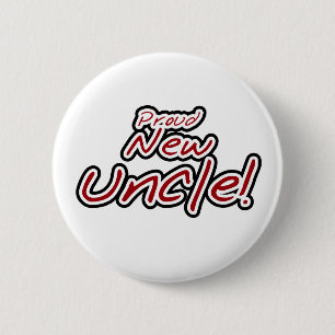 Badge Rond 5 Cm Oncle fier textes rouges/noirs nouvel