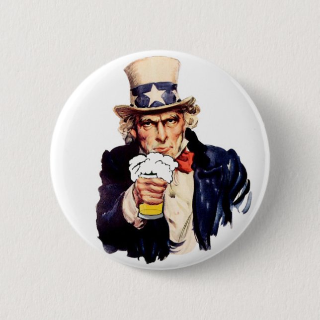 Badge Rond 5 Cm Oncle Sam (Devant)