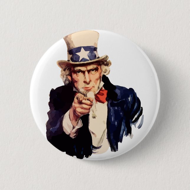 Badge Rond 5 Cm Oncle Sam (Devant)