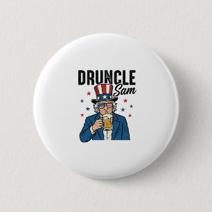 Badge Rond 5 Cm Oncle Sam drôle de conception vectorielle de bière