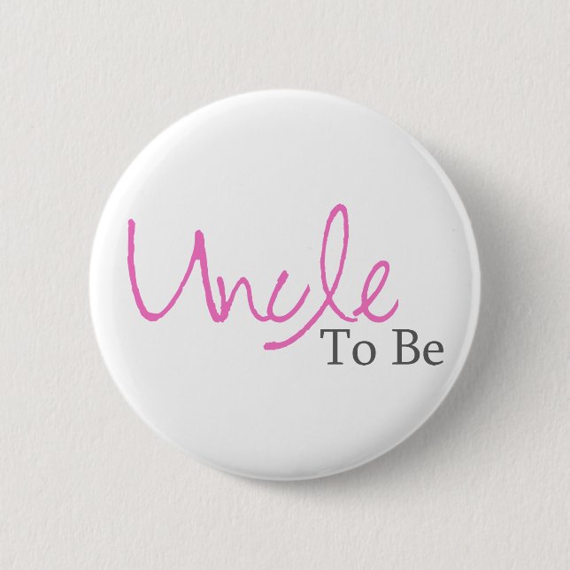 Badge Rond 5 Cm Oncle To Be (manuscrit rose) (Devant)