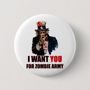 Badge Rond 5 Cm Oncle Zombie