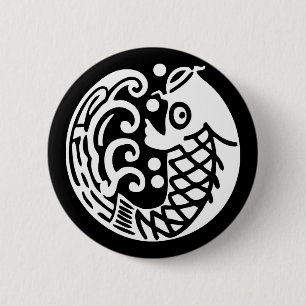 Badge Rond 5 Cm Onde carpe