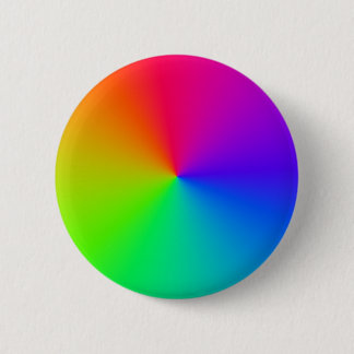 Badge Rond 5 Cm Ondes Sinusoïdales Circulaires Arc-en-ciel