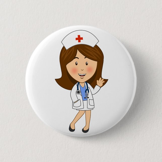 Badge Rond 5 Cm Ondulation traditionnelle d'infirmière de bande (Devant)